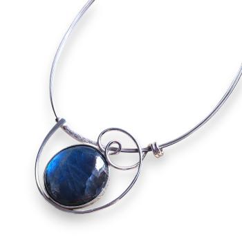 Halsschmuck Labradorit in 925 Silber