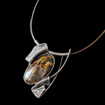 Preview: Halsschmuck Pietersit in 925 Silber.