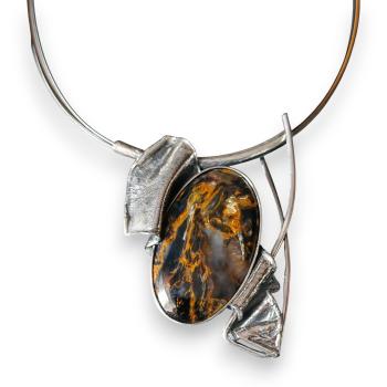 Preview: Halsschmuck Pietersit in 925 Silber.