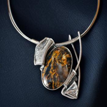 Halsschmuck Pietersit in 925 Silber.