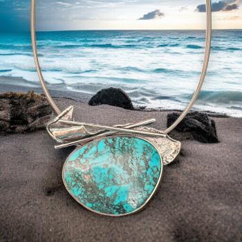 Halsschmuck Türkis in 925 Silber.