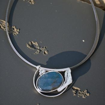 Halsschmuck Labradorit in 925 Silber