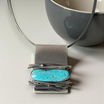 Halsschmuck Türkis in 925 Silber.
