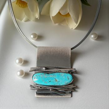 Halsschmuck Türkis in 925 Silber.