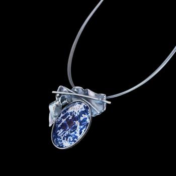 Preview: Halsschmuck Sodalith in 925 Silber