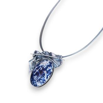 Halsschmuck Sodalith in 925 Silber