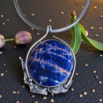 Halsschmuck Sodalith in 925 Silber