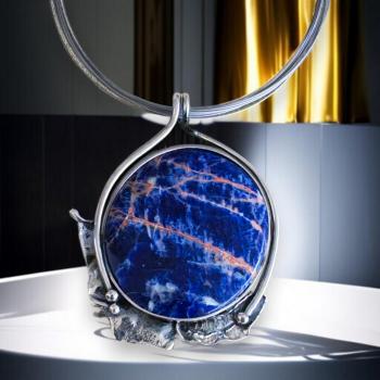 Halsschmuck Sodalith in 925 Silber