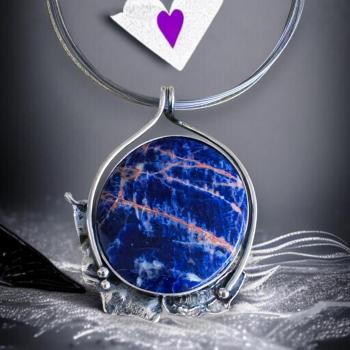 Halsschmuck Sodalith in 925 Silber