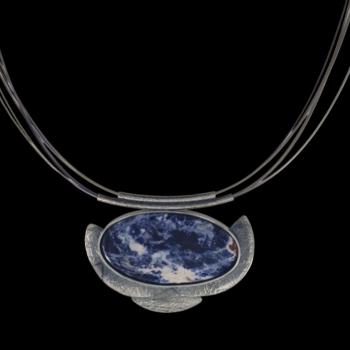 Halsschmuck Sodalith in 925 Silber