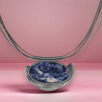 Halsschmuck Sodalith in 925 Silber