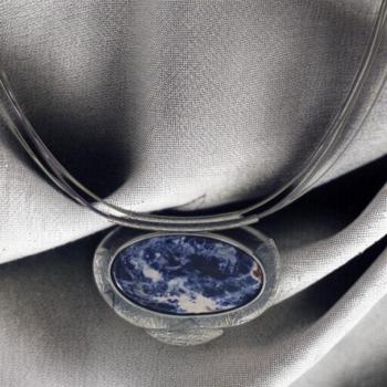 Halsschmuck Sodalith in 925 Silber