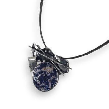 Halsschmuck Sodalith in 925 Silber