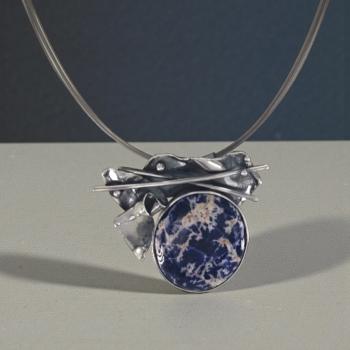 Halsschmuck Sodalith in 925 Silber