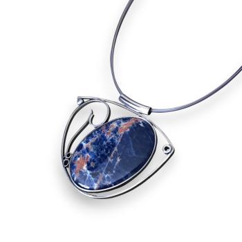 Halsschmuck Sodalith in 925 Silber