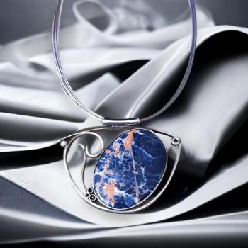 Halsschmuck Sodalith in 925 Silber