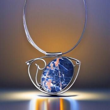 Halsschmuck Sodalith in 925 Silber