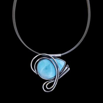 Halsschmuck Larimar in 925 Silber