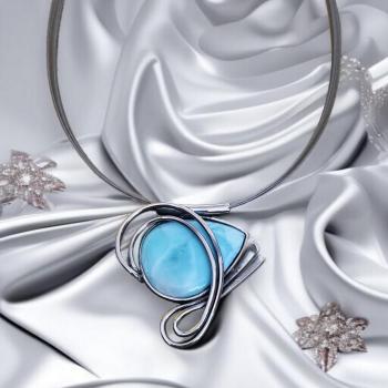 Halsschmuck Larimar in 925 Silber