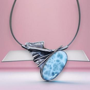 Halsschmuck Larimar in 925 Silber