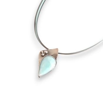 Halsschmuck Larimar in 925 Silber