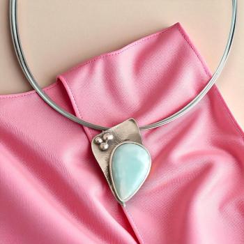 Halsschmuck Larimar in 925 Silber