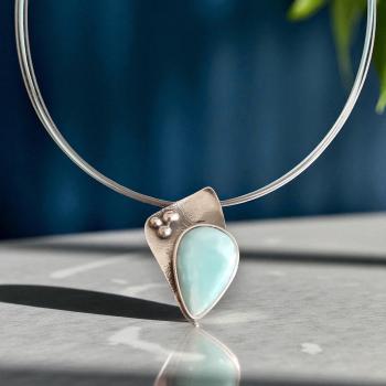 Halsschmuck Larimar in 925 Silber