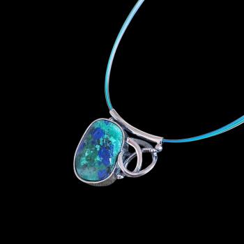 Preview: Halsschmuck Azurit Malachit in 925 Silber