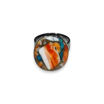 Silberring mit Stachelaustertürkis