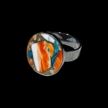 Preview: Silberring mit Stachelaustertürkis