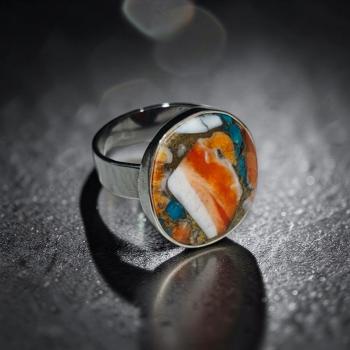 Silberring mit Stachelaustertürkis