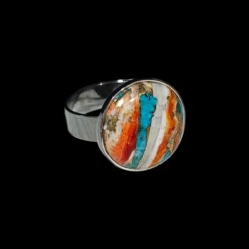 Silberring mit Stachelaustertürkis