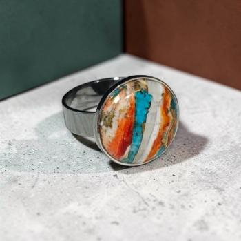 Silberring mit Stachelaustertürkis