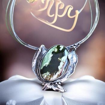 Halsschmuck Grünopal in 925 Silber