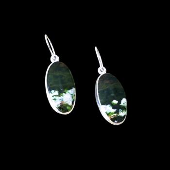 Preview: Ohrhänger mit Grünopal in 925 Silber