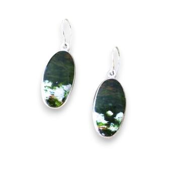 Preview: Ohrhänger mit Grünopal in 925 Silber