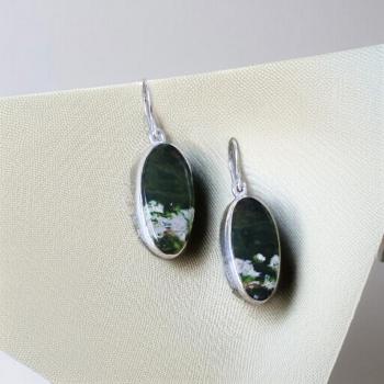 Ohrhänger mit Grünopal in 925 Silber