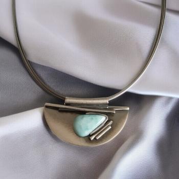 Halsschmuck Larimar in 925 Silber