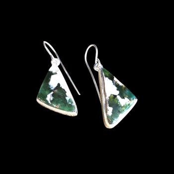 Ohrhänger mit Grünopal in 925 Silber