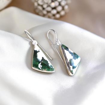 Ohrhänger mit Grünopal in 925 Silber