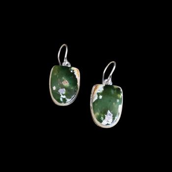 Ohrhänger mit Grünopal in 925 Silber