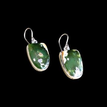 Preview: Ohrhänger mit Grünopal in 925 Silber