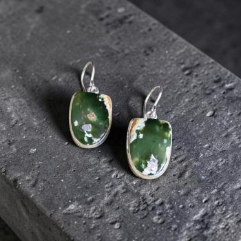 Ohrhänger mit Grünopal in 925 Silber