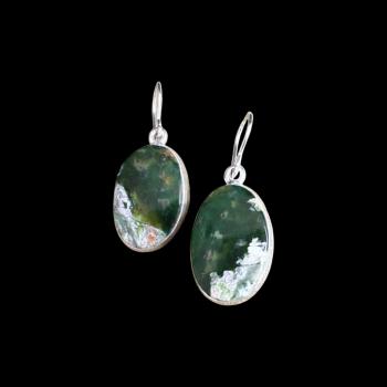 Preview: Ohrhänger mit Grünopal in 925 Silber