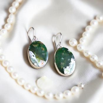 Ohrhänger mit Grünopal in 925 Silber