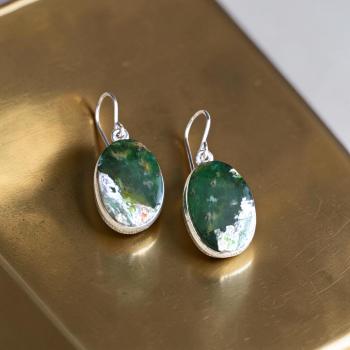 Ohrhänger mit Grünopal in 925 Silber