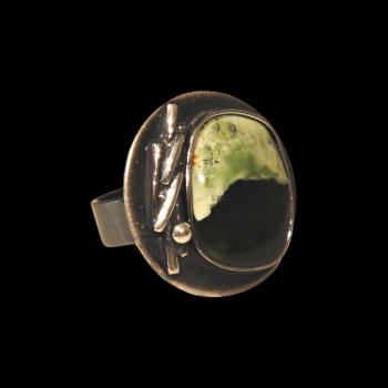 Preview: Ring mit Grünopal in 925 Silber