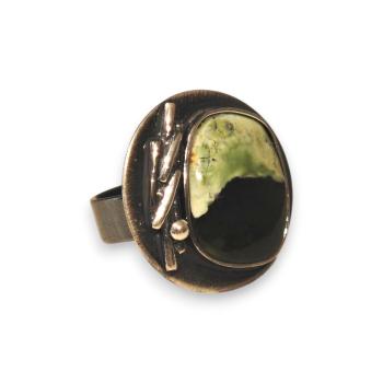 Ring mit Grünopal in 925 Silber