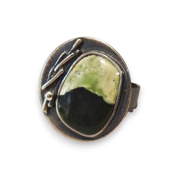 Ring mit Grünopal in 925 Silber