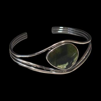 Armspange mit Grünopal in 925 Silber